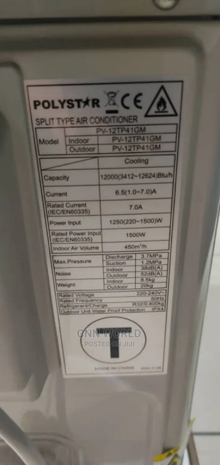 New Polystar 1.5hp Inverter Split Ac(Copper)Installation Kit