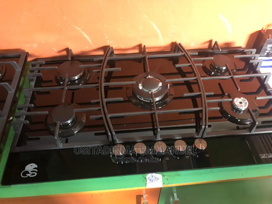 G S Inbuilt Gas Cooker 5 Burner Glass