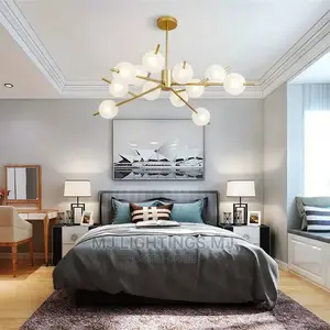 Nordic Heads Gold Black Magic Bean Glass Ball Chandeliers.