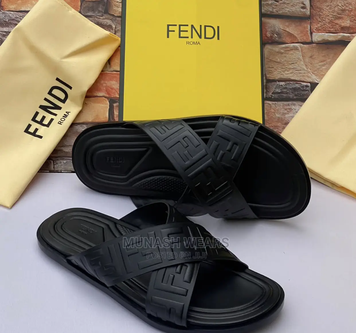 Fendi Leather Slipers
