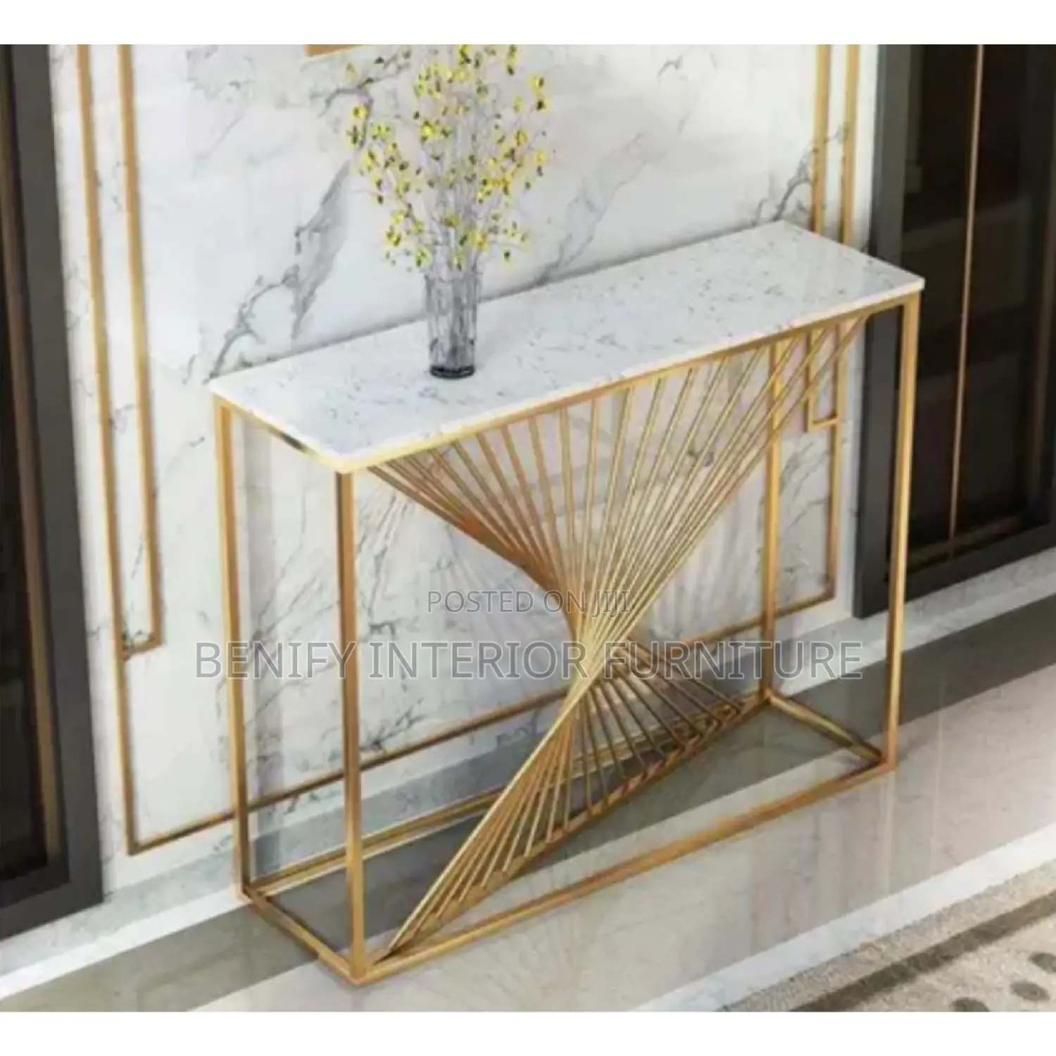 Luxury Marble Top Hallway Corner Console Table