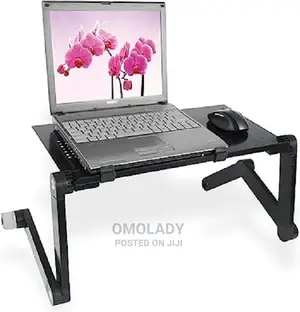 T8 Adjustable Laptop Table With Mouse Pad Cooler Fan