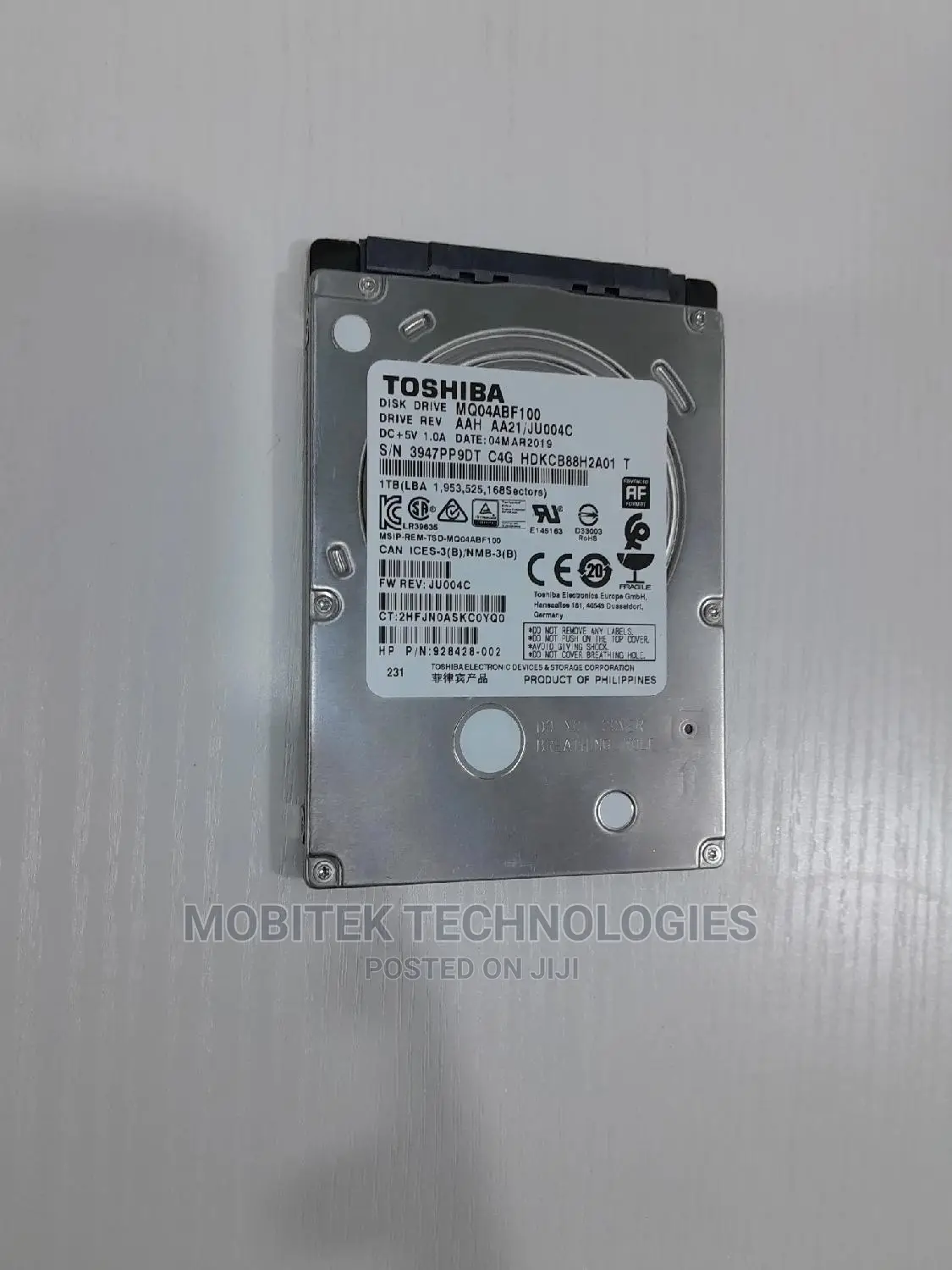 1tb Toshiba Sata 2.5" Laptop Hard Drive