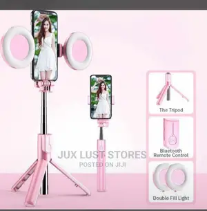Long Selfie Stick With Bluetooth Shutter and Double Ledlight