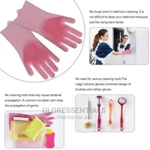 Reusable Dishwashing Gloves With Wash Scrubber