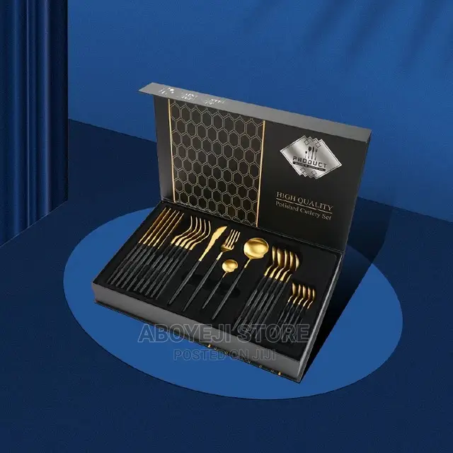 24PCS Stainless Steel Tableware Set Dinnerware