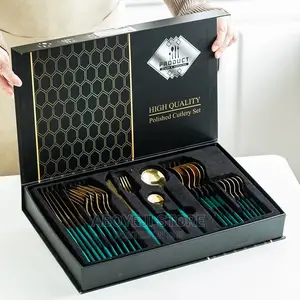 24PCS Stainless Steel Tableware Set Dinnerware
