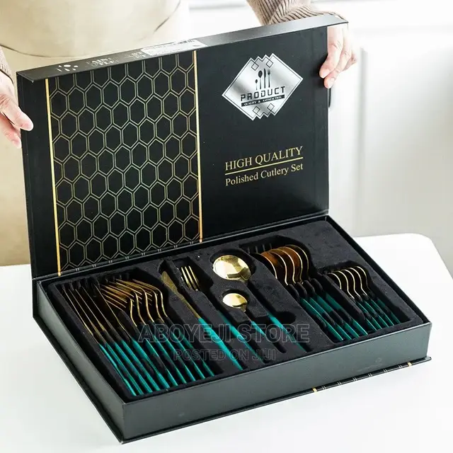 24PCS Stainless Steel Tableware Set Dinnerware