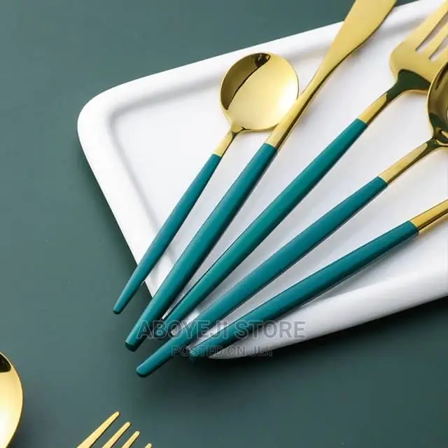 24PCS Stainless Steel Tableware Set Dinnerware