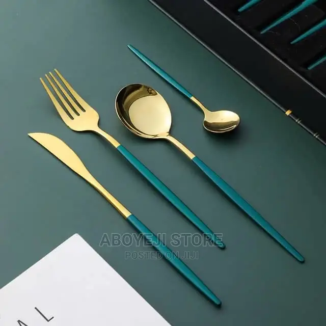 24PCS Stainless Steel Tableware Set Dinnerware