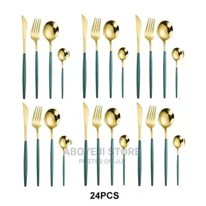 24PCS Stainless Steel Tableware Set Dinnerware