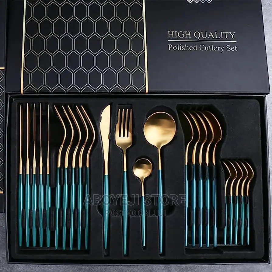 24PCS Stainless Steel Tableware Set Dinnerware