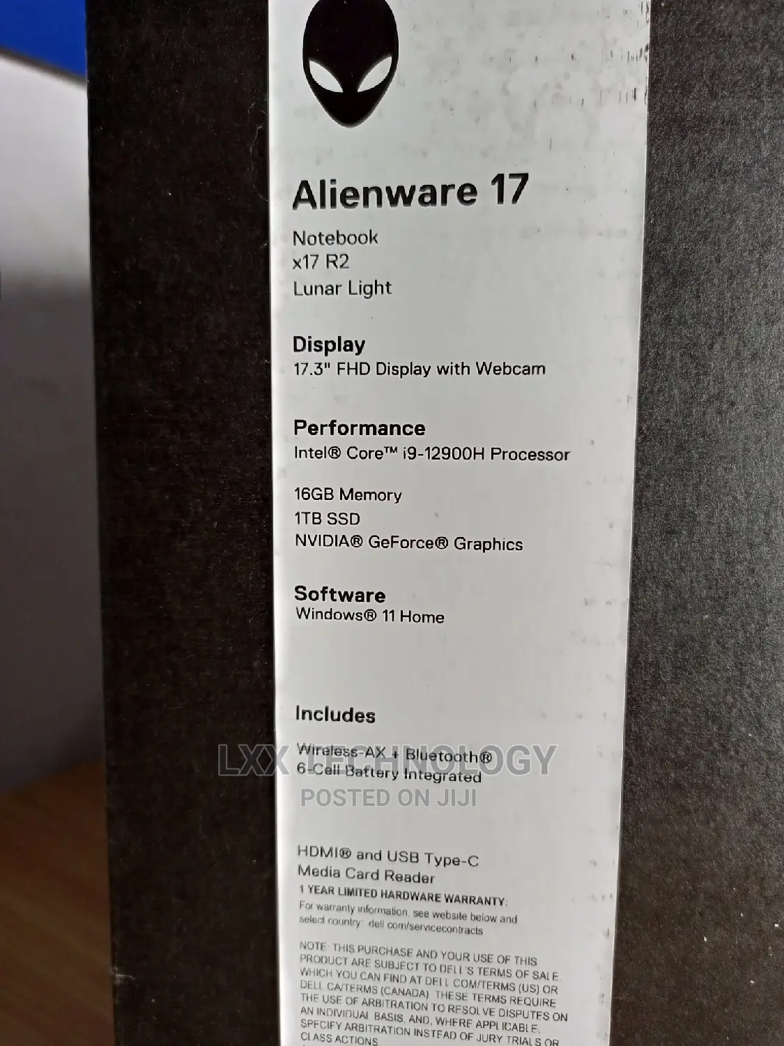 New Laptop Dell Alienware X17 R2 32GB Intel Core I9 SSD 1T