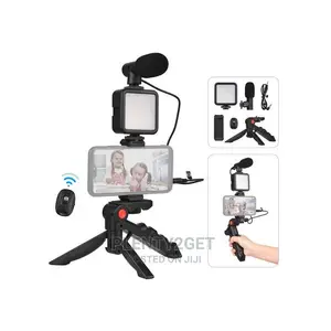 Smartphone Vlog Kit With LED Video Light +Cardioid Micr