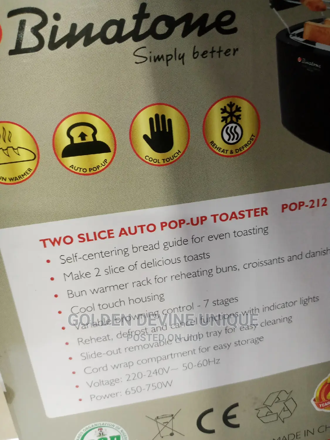 Binatone Pop Up Toaster
