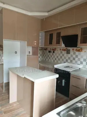 Highgloss Cappuccino Kitchen Cabinet With Recessed Wall Unit