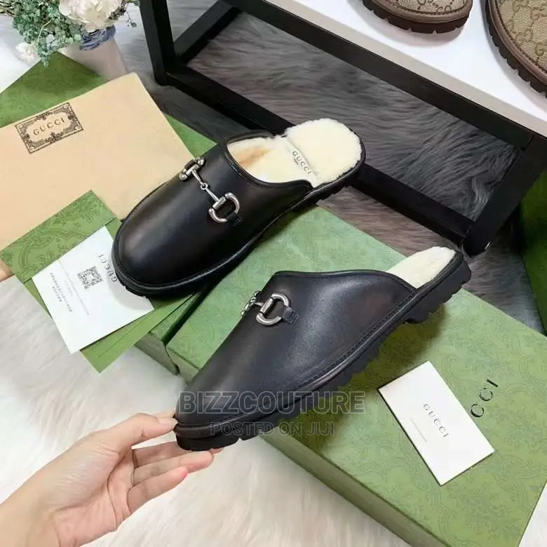 Original GUCCI Fur Mules Available in Store