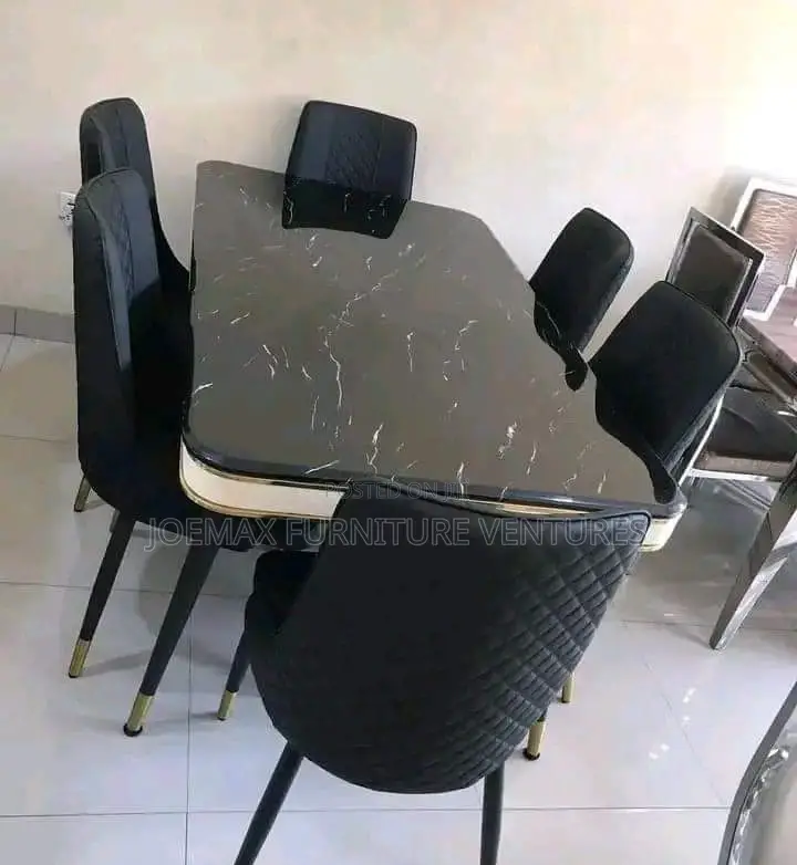 Black Marble Dining Table by 6