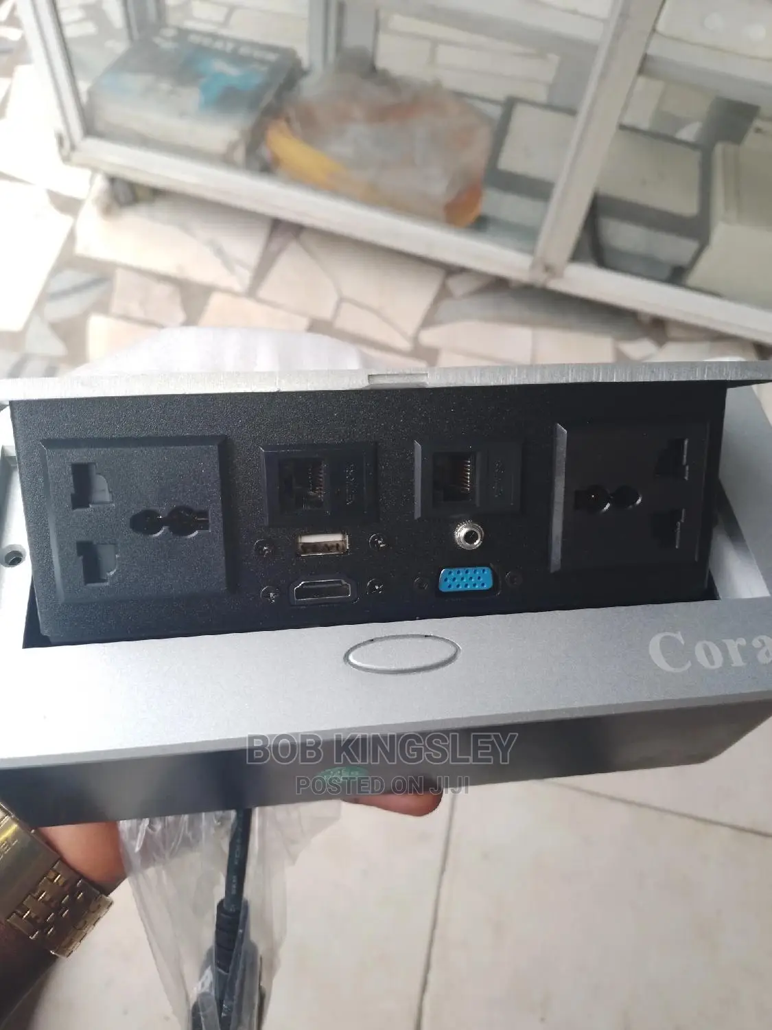 Double Socket Floor Box Coral