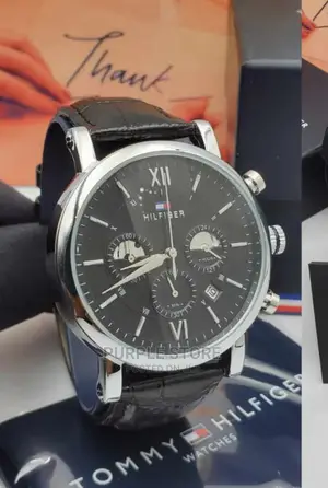 Tommy Hilfiger Leather Chronograph Wristwatch