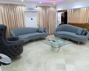 3-3-1 Curvy Synthetic Sofa With Wooden Leg