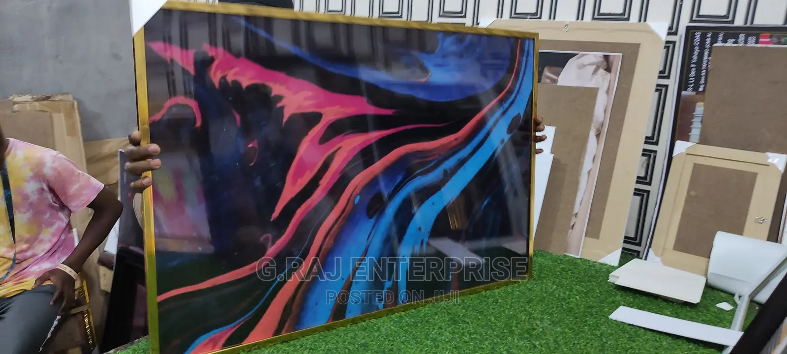 Pay on Delivery Fire Flames Artwork With Acrylics 24/36 2/3