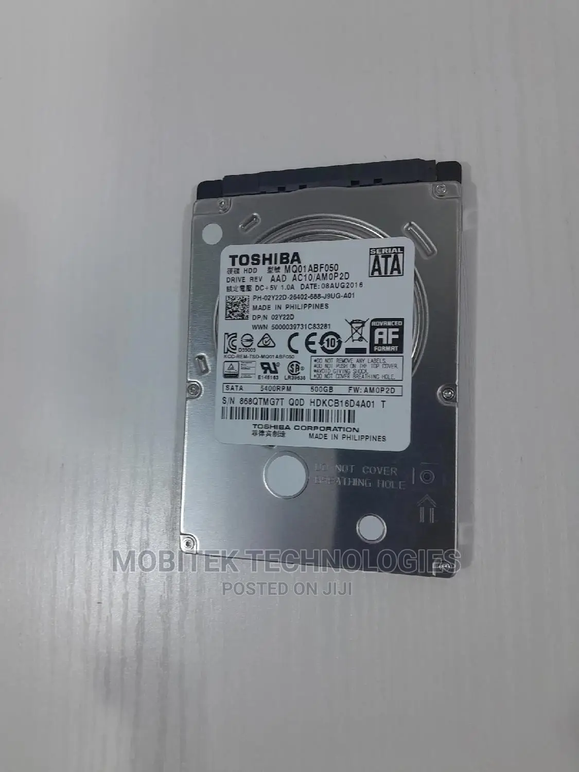 500gb Toshiba Sata 2.5" Laptop Hard Drive