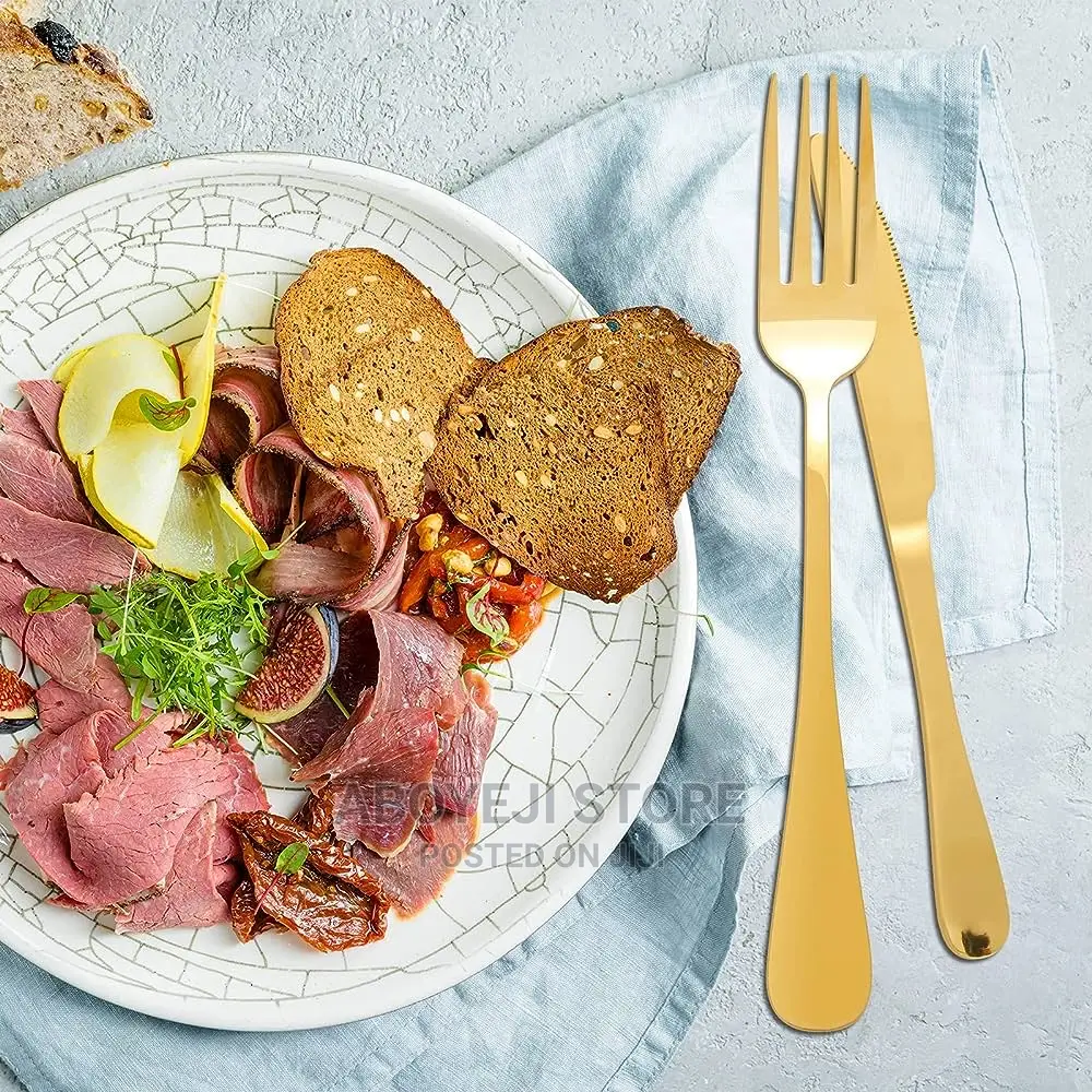 Set 24 Piece Gold Silverware