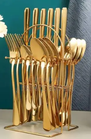 24pcs High Quality Stainless Gold Cutlery