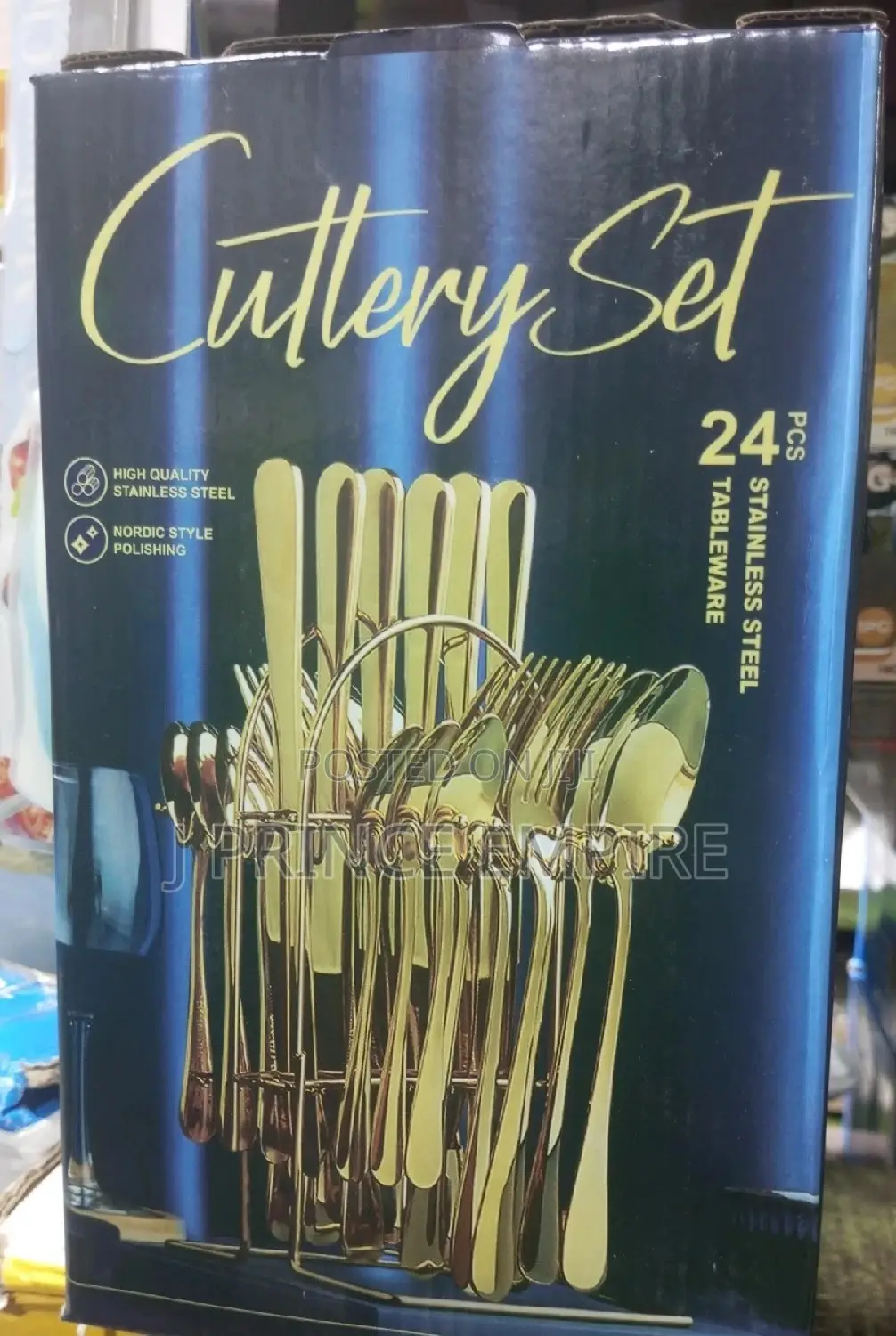 24pcs High Quality Stainless Gold Cutlery