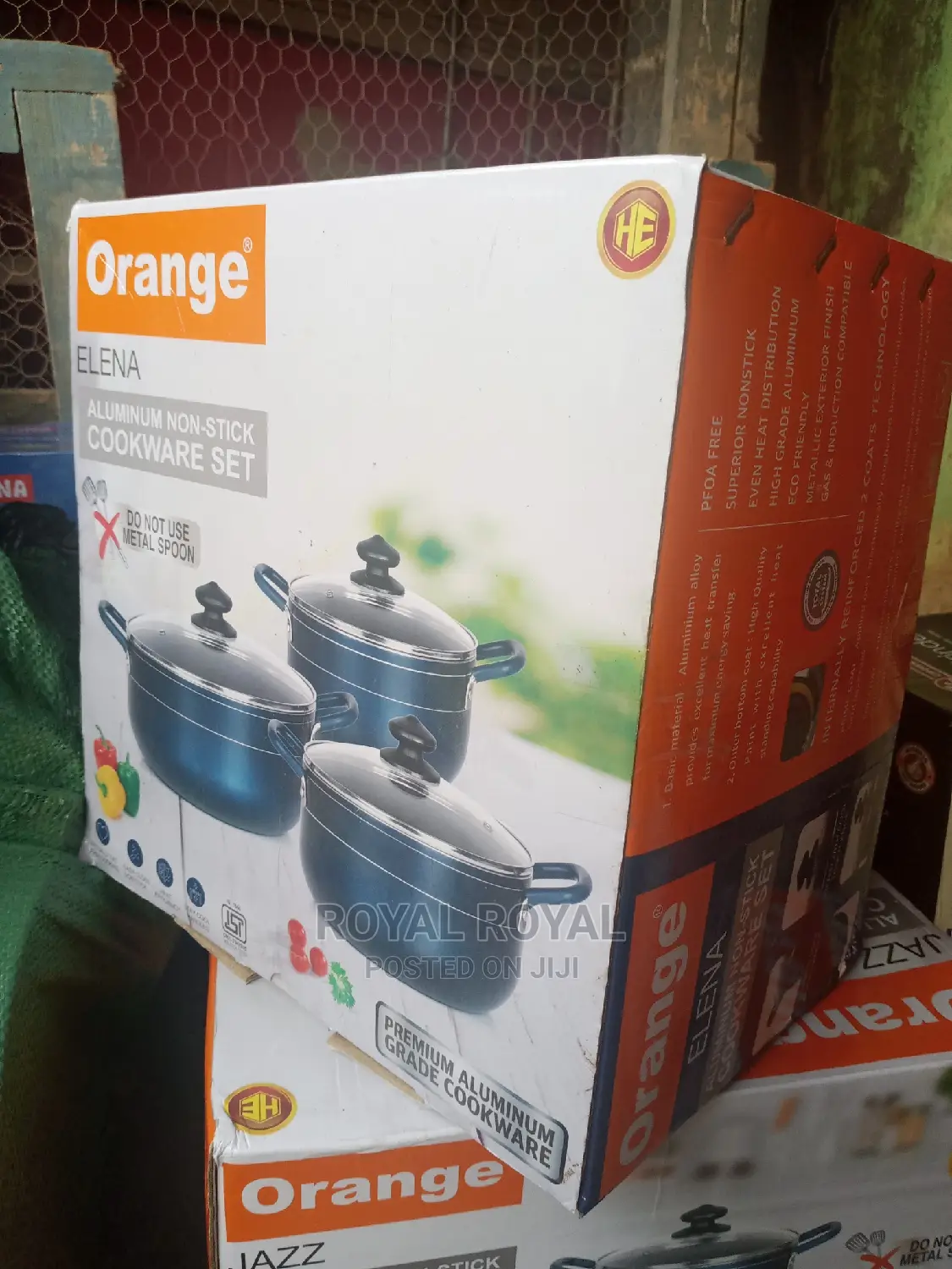 Top Quality Orange Jazz Aluminum Non-Stick Cookware Set