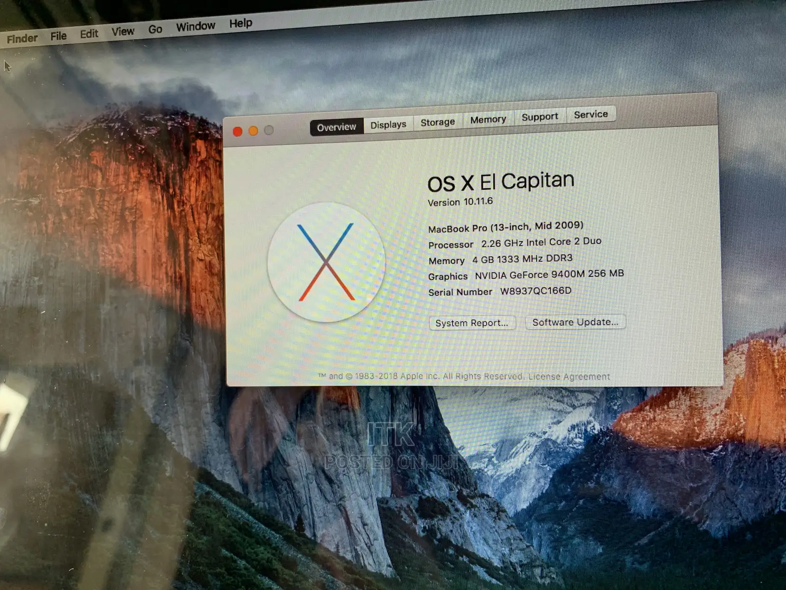 Laptop Apple MacBook Pro 4GB Intel Core 2 Duo HDD 500GB