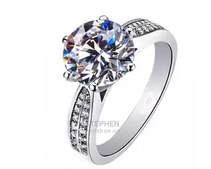Never Fade White Gold Engagement Silver Ring