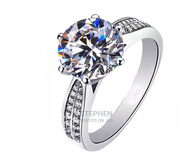 Never Fade White Gold Engagement Silver Ring