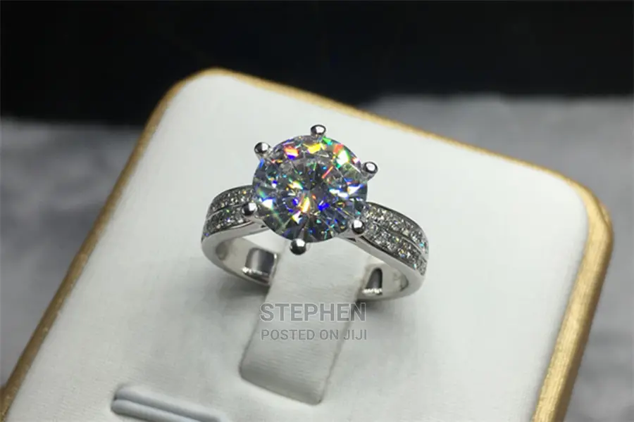 Never Fade White Gold Engagement Silver Ring