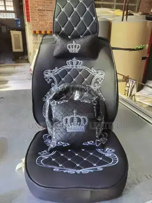 Leather Crown Seat Cover Gray And Black