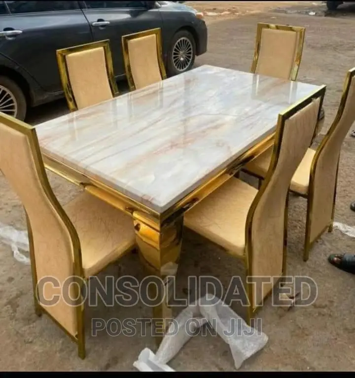 Gold Marble Dining Set