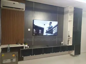 Tv Wall Cladding With Side Decor Box, Table Console + Glass