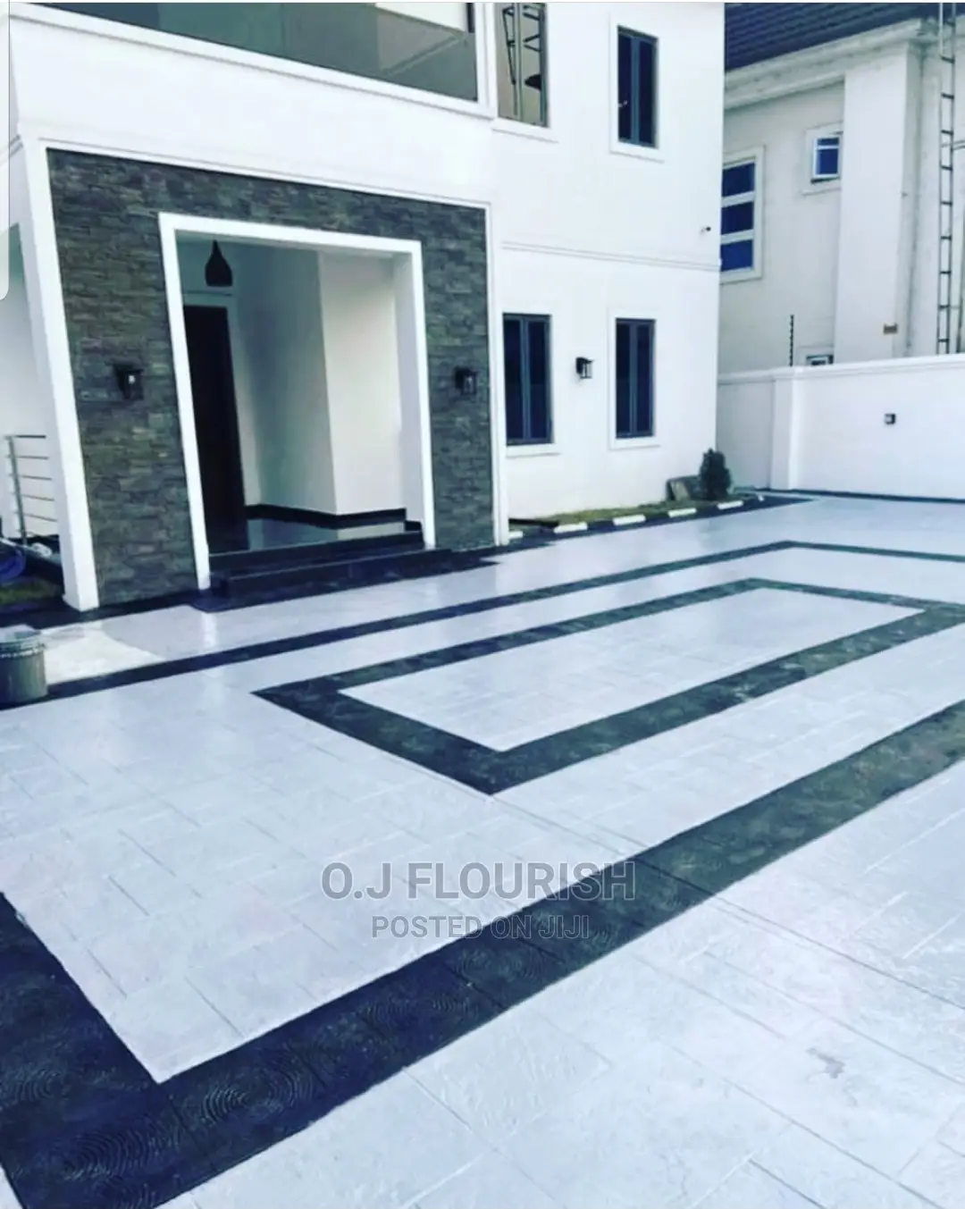 Grayish Stamped Concrete
