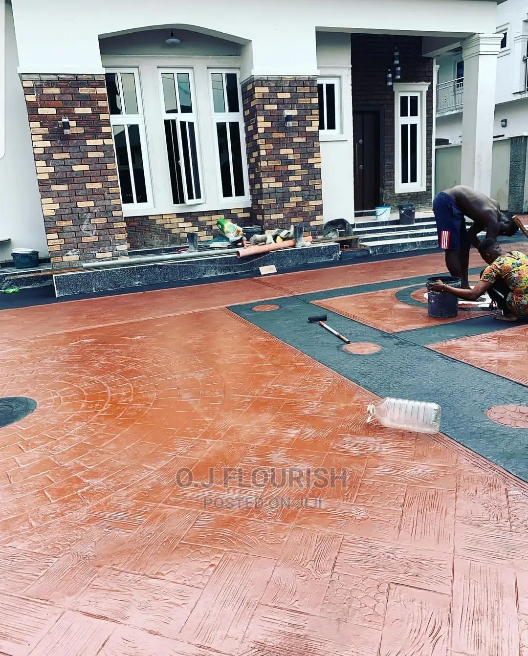 Grayish Stamped Concrete