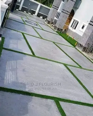 Artificial Grass Effect Stamped Concrete