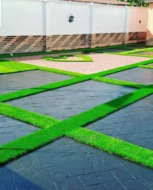 Artificial Grass Effect Stamped Concrete