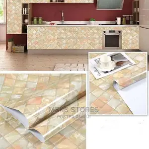 Kitchen Marble Like Wall Paper