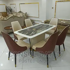 Unique Marble Dining Set With Cupboard by 6