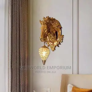 Resin Horse Luxury Wall Gold Sconce Light
