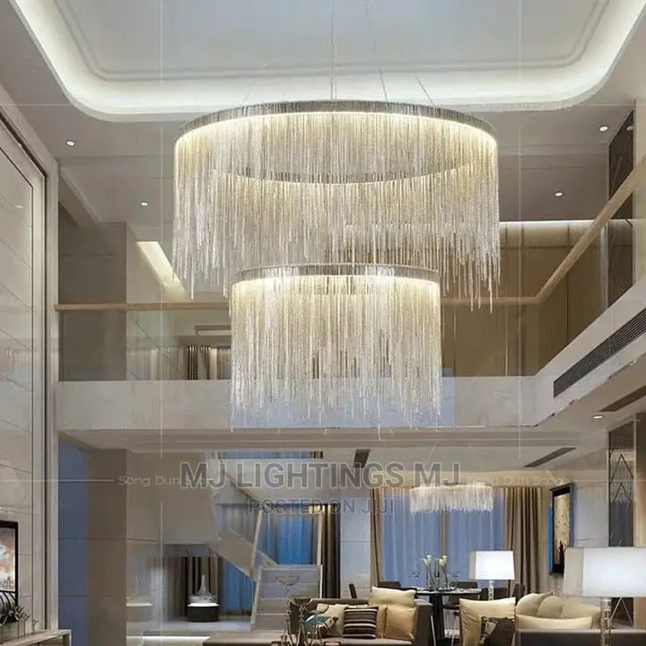 Postmodern Style Living Room Chain Led Chandelier.