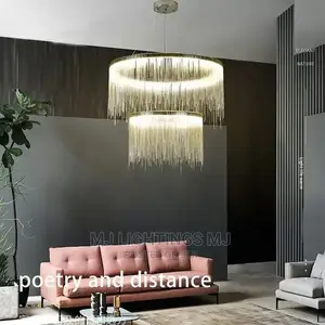 Postmodern Style Living Room Chain Led Chandelier.