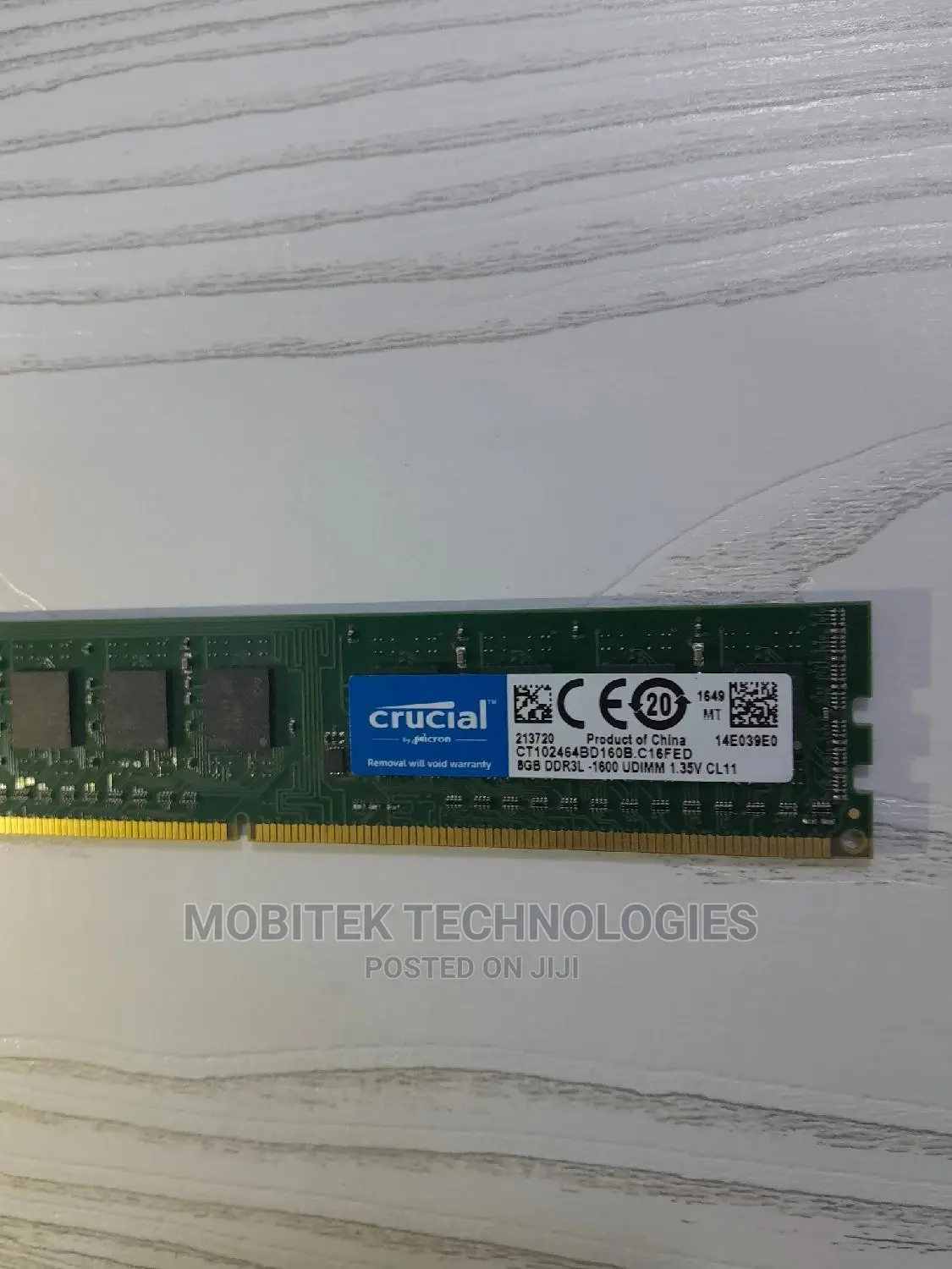 8gb Ddr3l-1600 Udimm Desktop Ram