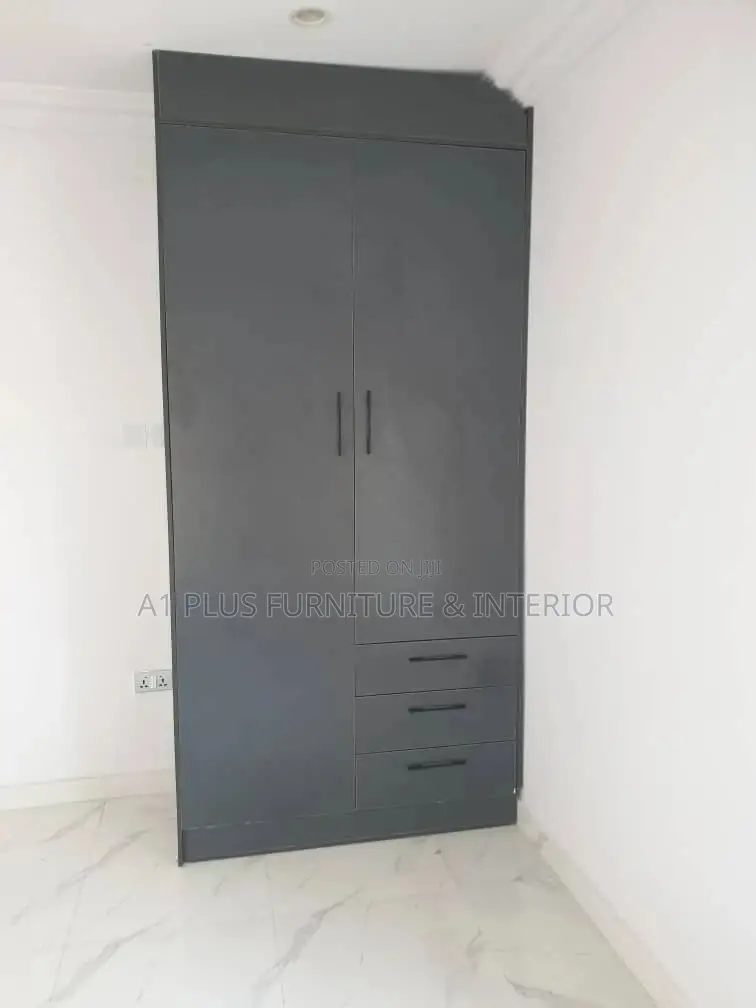 Dark Grey HDF Matt Full Height Wardrobe( H2580 X W1200)