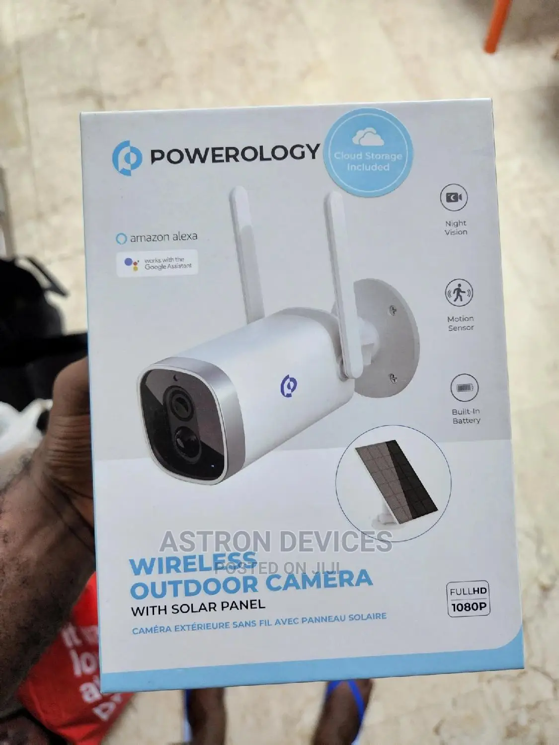 Powerology Wireless Outdoor Camera With Solar Panel